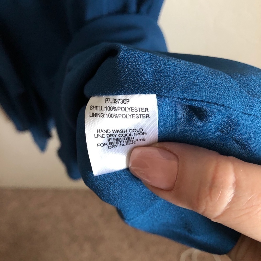 Parker Blue Asymmetrical Ruffle Mini Dress - Picture 9 of 12